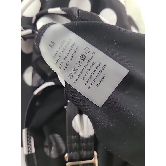 NWT SouqFone Crossover Bandeau Black White Polka Dot Mesh One Piece Size M 8-10 - Picture 5 of 7